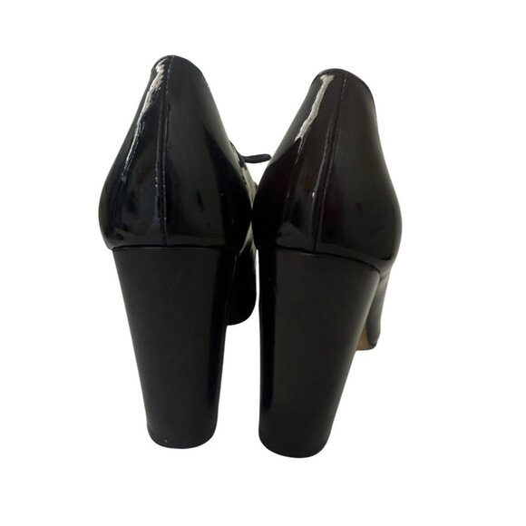 Steven By Steve Madden Black Patent Leather Lace-Up Pumps Babbett High Heel 8.5M - Picture 2 of 9